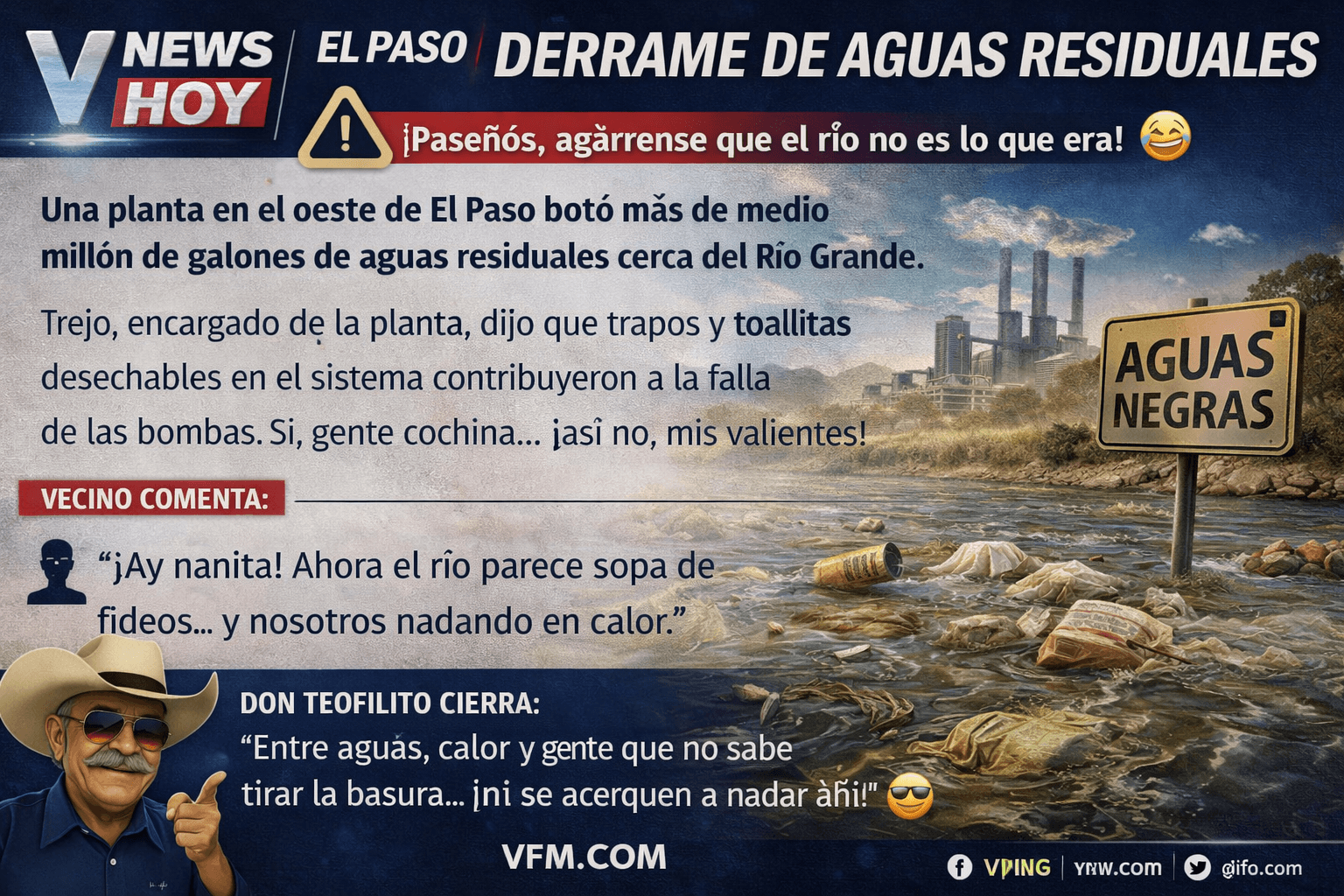 V NEWS HOY EL PASO | Derrame de aguas residuales